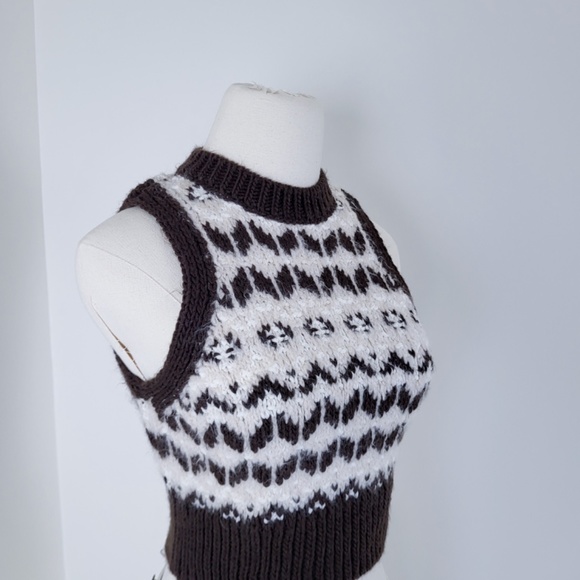 *Free with Purchase* Zara Knit Sweater Vest cableknit soft comfy sleeveless crop - Picture 5 of 8